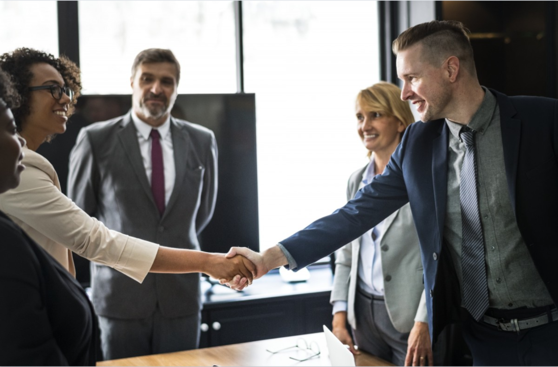 business people shaking hands